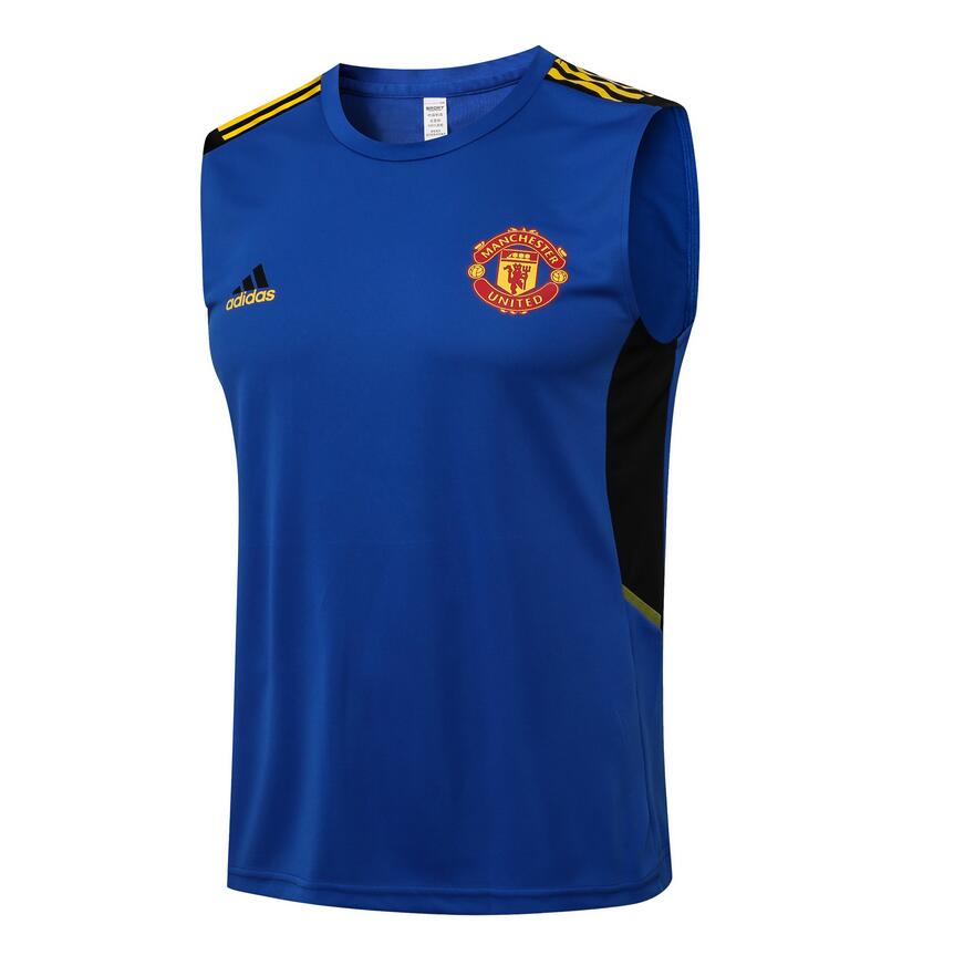 2021/22 Manchester United Blue Training Vest Soccer Shirt